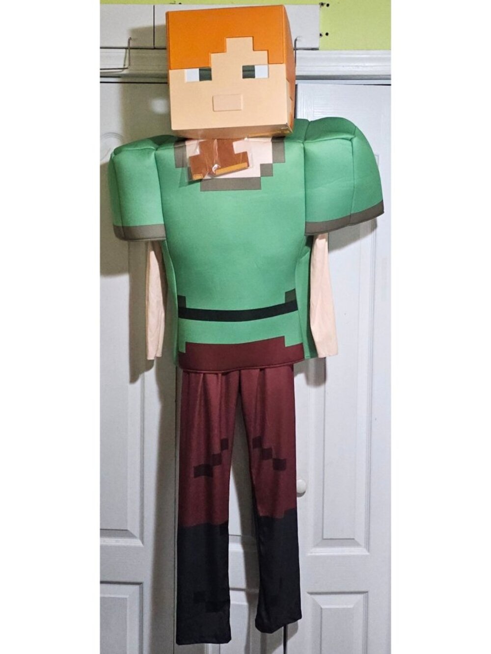 Minecraft Alex Deluxe Costume Girls 10-12 Mask Padded Top Disguise Halloween Kid